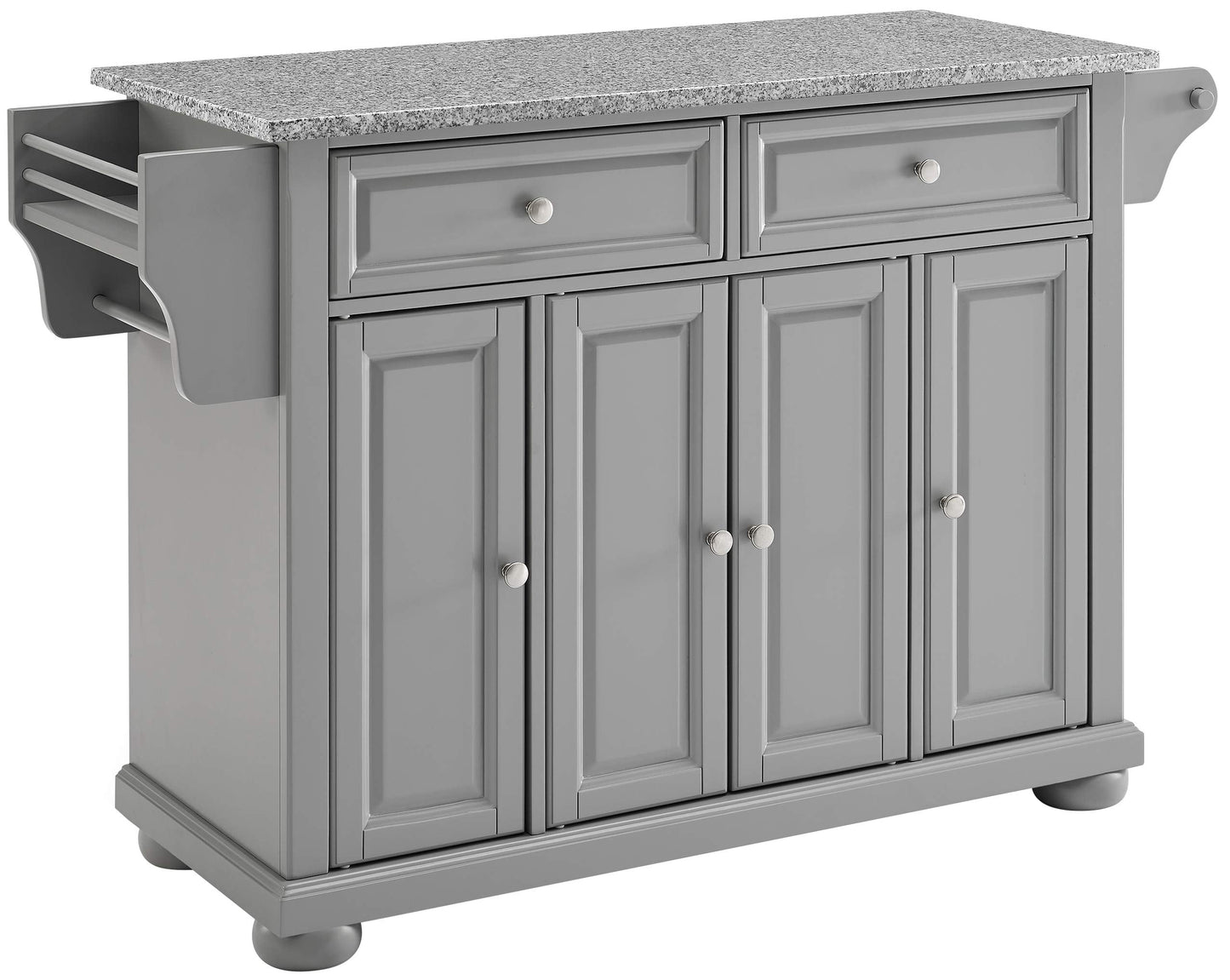 Crosley Furniture Alexandria Wood Top Rolling Kitchen Island Storage Cart, Microwave Stand, Spice Rack, Black