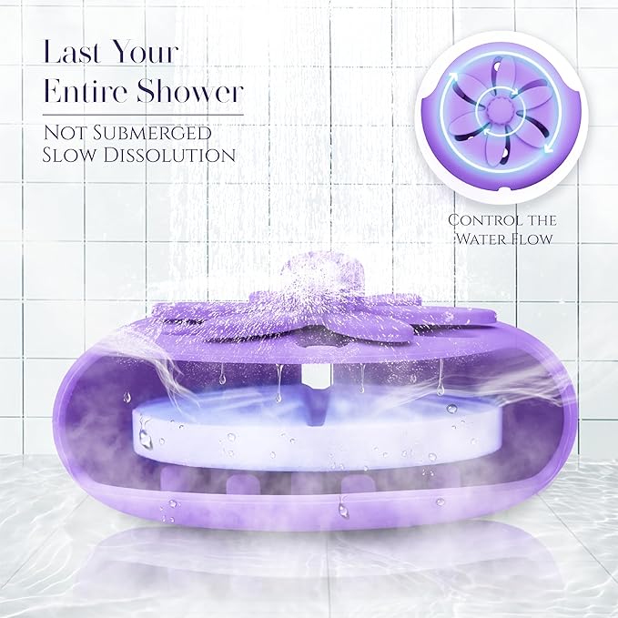 SHARLOVY Purple Shower Steamers Tray, Big Suction Cup Shower Steamer Tablet Holder Dish for Long Lasting Use, Flake Bath Bombs Container, Adornment Household Supply Car Decoration Yoga Decor