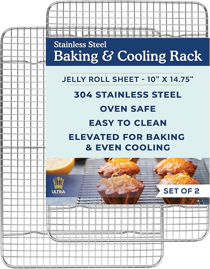 Ultra Cuisine Cooling & Baking Rack Set - 8.5'' x 12'' - Set of 2