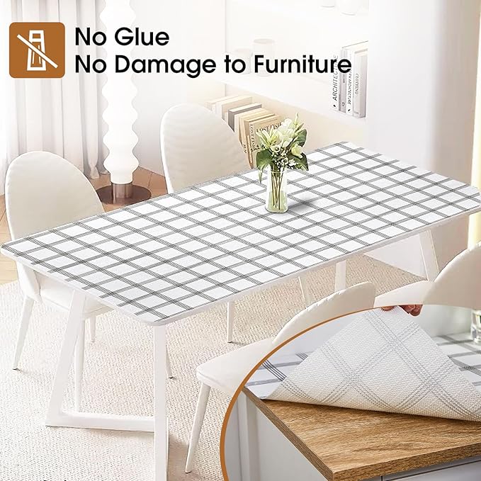 Beautysaid Shelf and Drawer Liner for Kitchen Cabinet, Non Adhesive Non Slip Shelf Paper Waterproof Washable Thickened for Dresser Pantry Shelve Bathroom Protector Liner(Plaid,12 in x 10 FT)