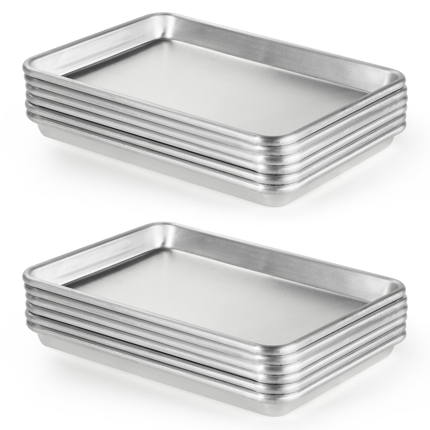 CURTA 12 Pack Aluminum Sheet Pan, NSF Listed Half Size 18 x 13 inch Commercial Bakery Cake Bun Pan, Baking Tray