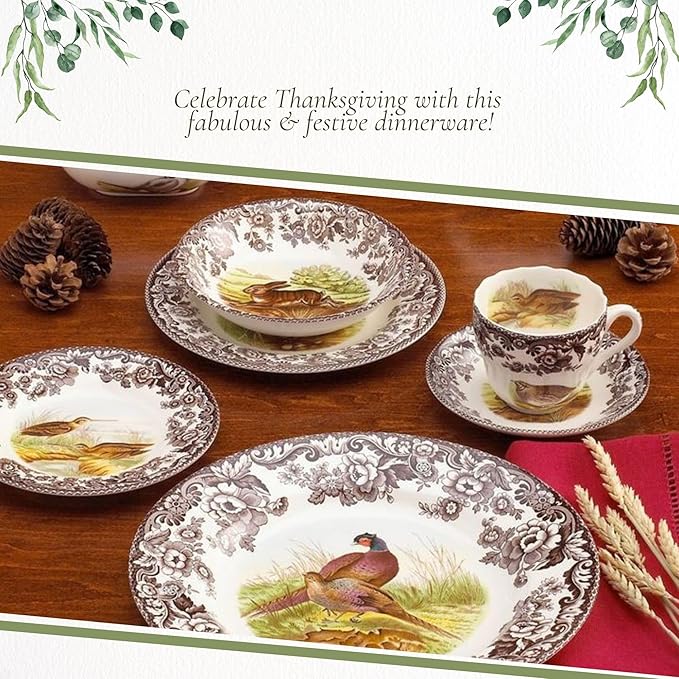 Spode Woodland 5 Piece Place Setting, Pheasant