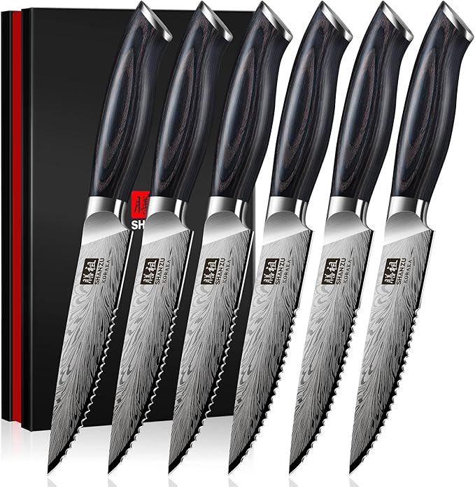 SHAN ZU Kitchen Paring Knife 4.5“ - Japanese Powder Steel 63 HRC Fruit Knife for Peeling & Coring Razor Sharp 12° Edge Vegetable Chopper with Pakkawood Handle