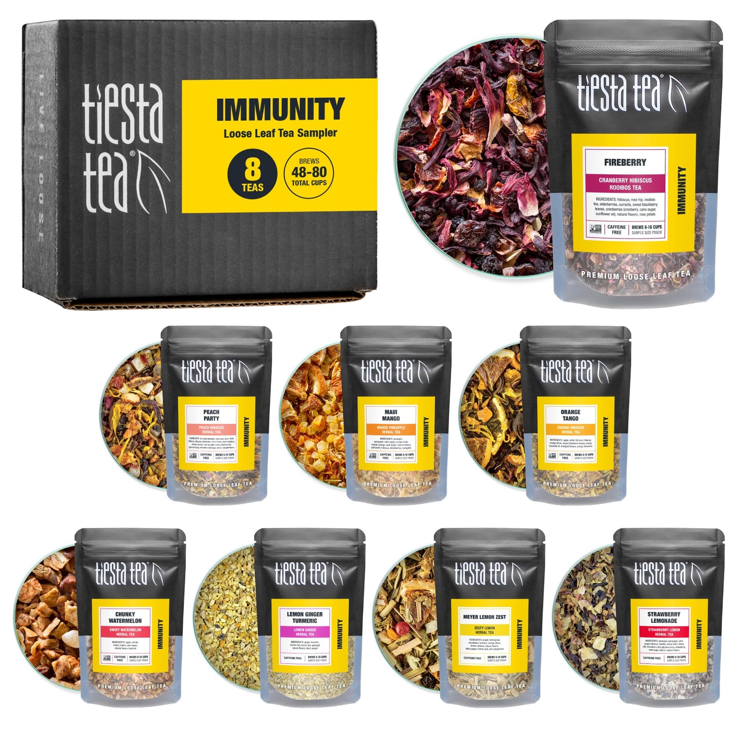 Tiesta Tea - Herbal & Rooibos Tea Sampler Dry Flight Set, Loose Leaf