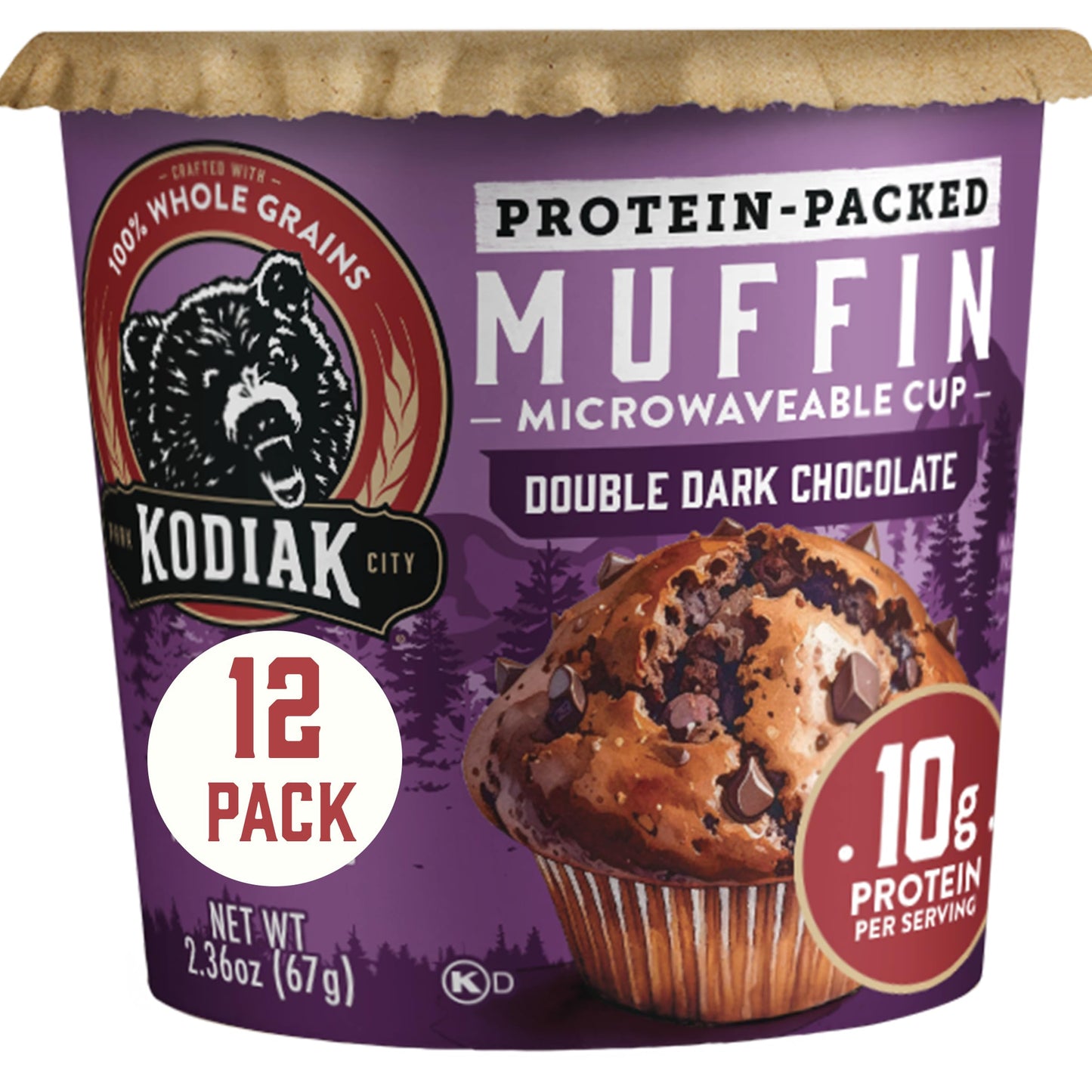Kodiak Cakes Minute Muffins, Mountain Blueberry, 2.29 Ounce (Pack of 12) (Packaging May Vary)