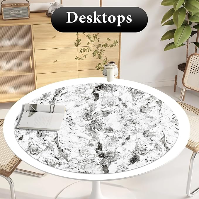 Drawer and Shelf Liner for Kitchen Cabinet: 12 in X 30 Ft Non Slip Waterproof Shelf Paper Non Adhesive Refrigerator Liners Grey and White Marble Easy Liners for Bathroom with Knife Tape Measure