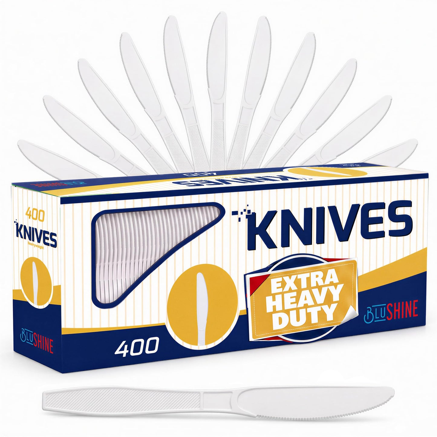 BluShine Extra Heavy Duty Plastic Soup Spoons, Disposable Bulk Utensils