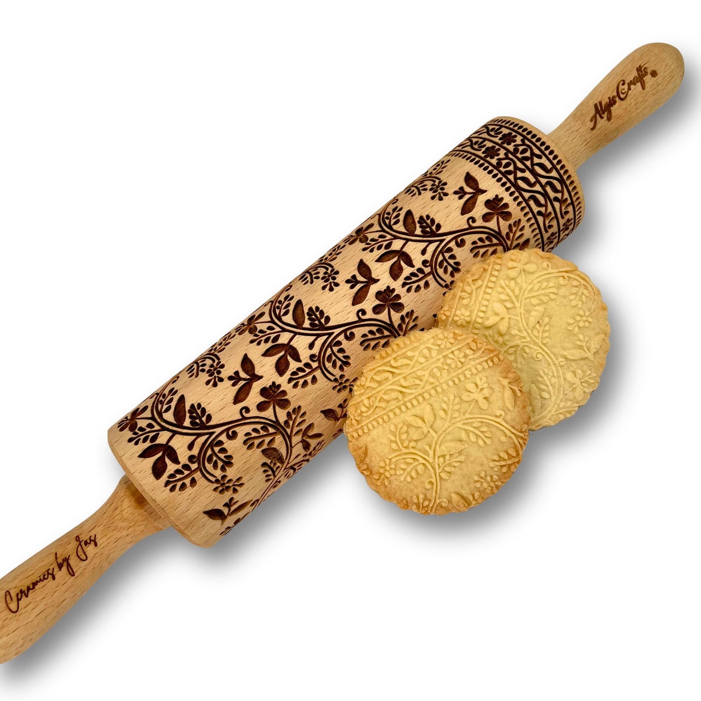 KALEIDOSCOPE ROLLING PIN LASER ENGRAVED for EMBOSSED COOKIES GIFT FOR FRIEND MOTHER BAKER
