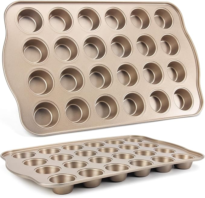 TAOUNOA Muffin Tin, 12-Well Nonstick Cupcake Pan Set of 2, Heavy Duty Steel Muffin Pan