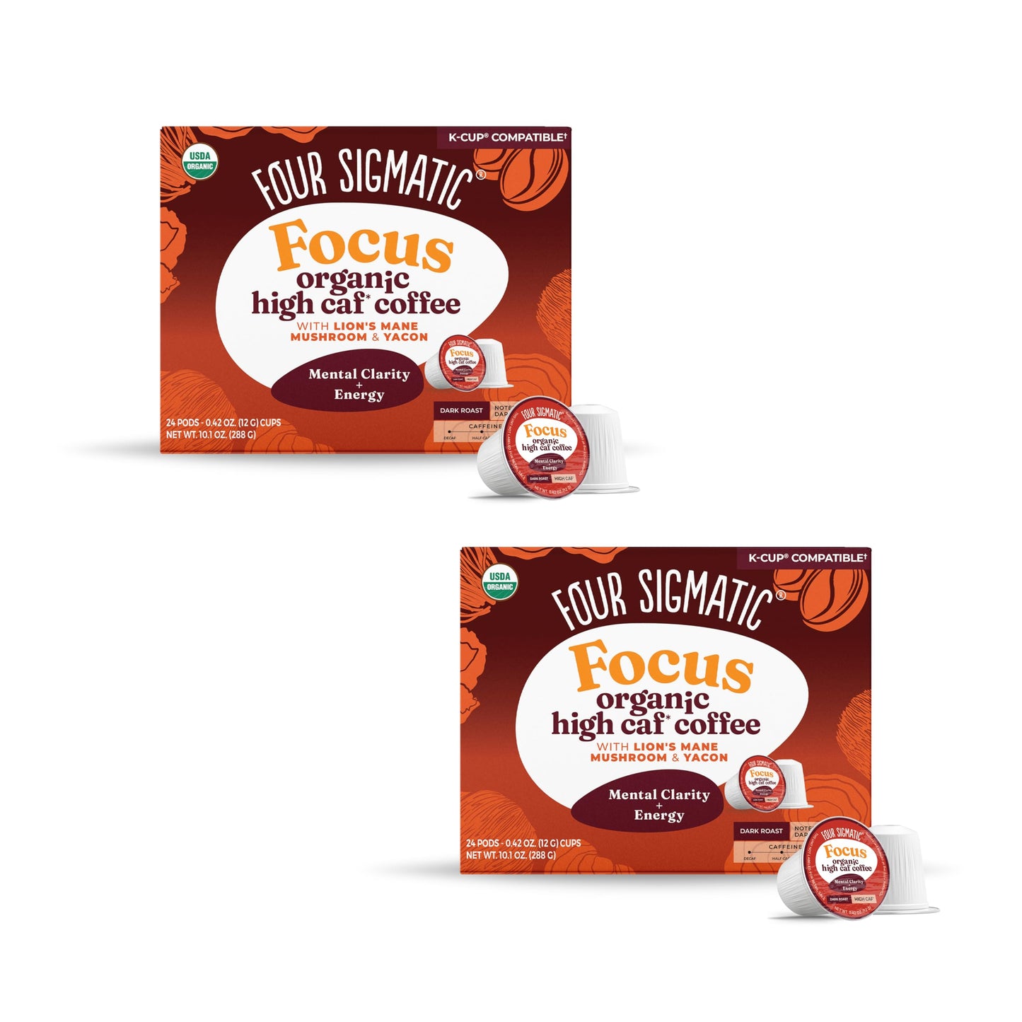 Four Sigmatic Adaptogen Coffee K-Cups | Organic Medium Roast Ground Coffee with Ashwagandha, Eleuthero, Chaga & Tulsi | Immune Support & Stress Relief | Keto | 24 Count