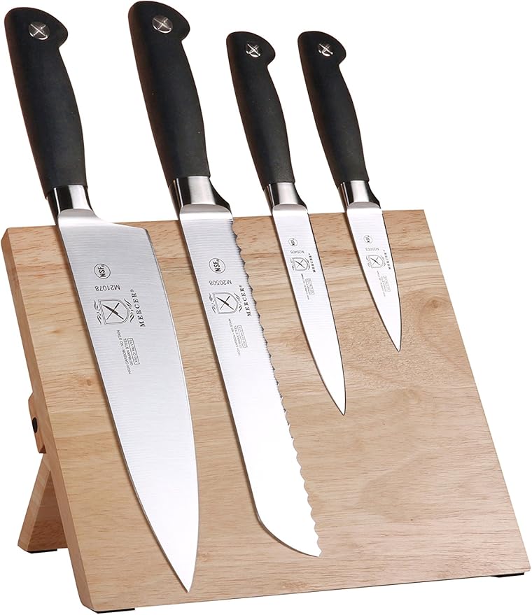 Mercer Culinary Genesis 5-Piece Magnetic Board Set, Acacia