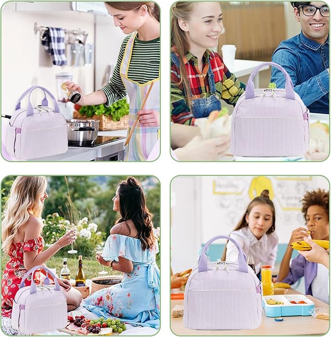 Bluboon Lunch Bag for Women Men Cute Corduroy Lunch Tote Bags Reusable Insulated Lunch Box Large Capacity Reusable Insulated Cooler for Work Picnic or Travel