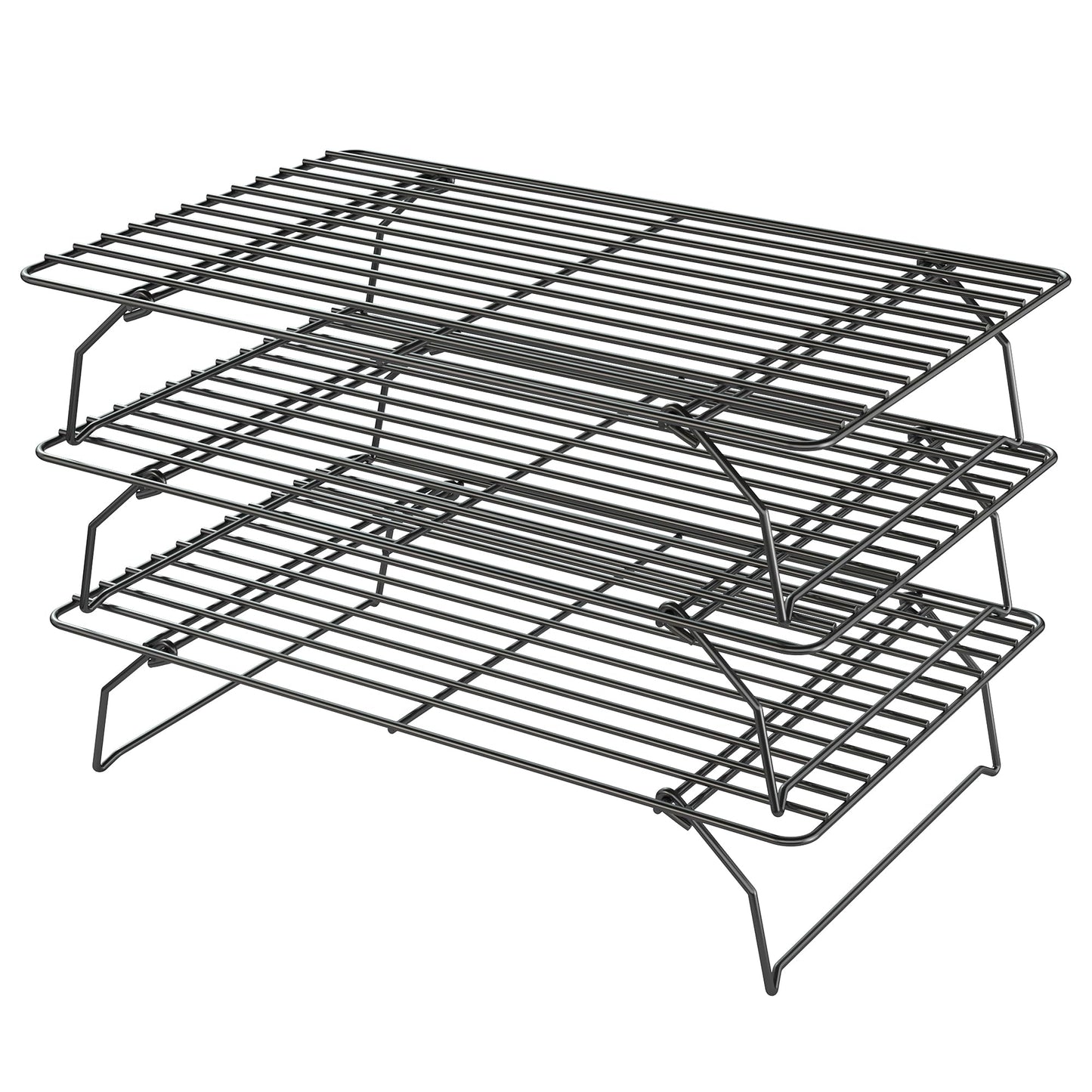 Cooling Racks for Cooking and Baking - 2 PCS 10" x 16" Grid Wire Baking Rack for Oven Cooking, Baking, Grilling, Roasting - Dishwasher Safe Bacon Rack - Fits Half Sheet Cookie Pan