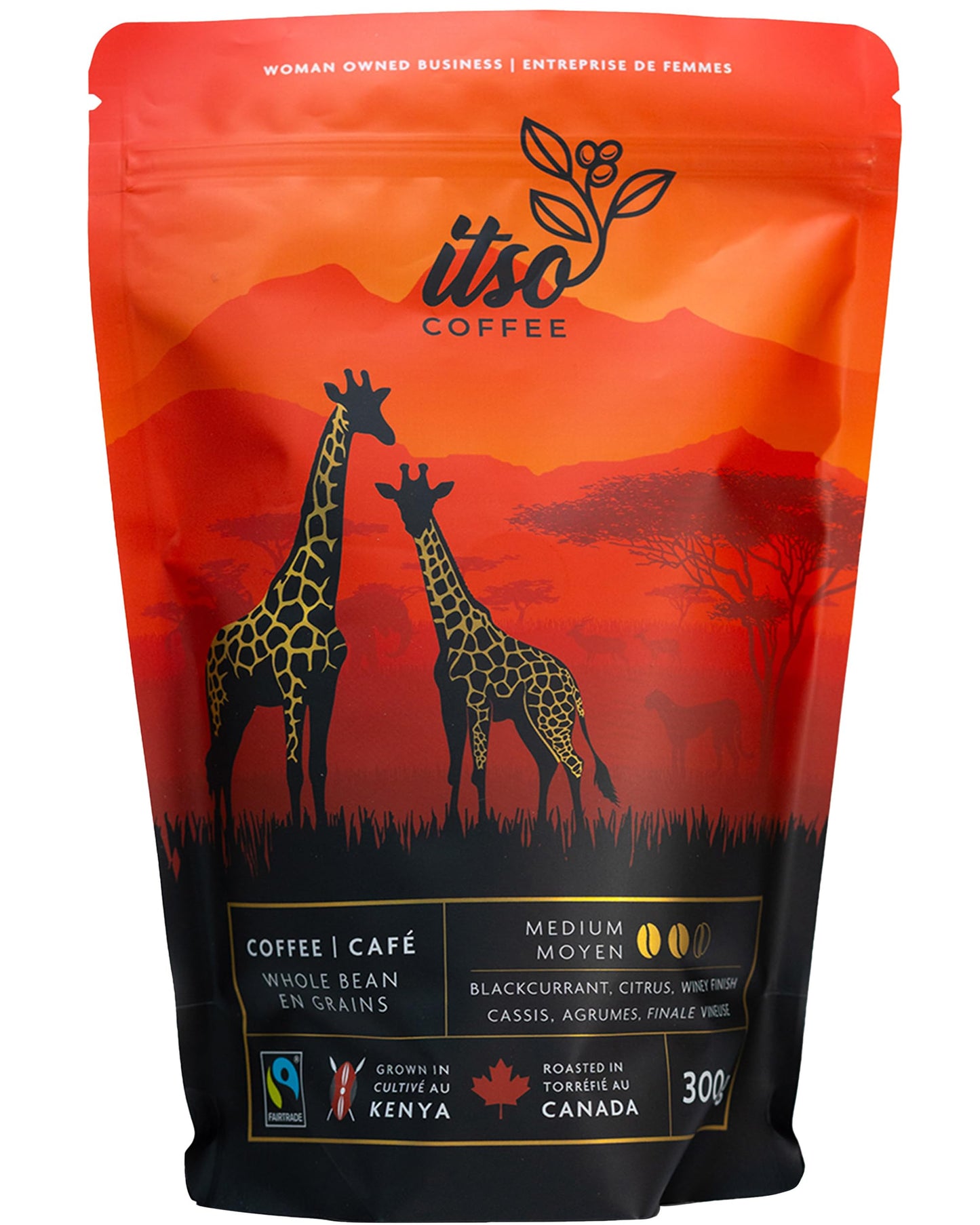 Medium Roast Whole Bean Coffee – Smooth & Balanced Arabica for Espresso, Cold Brew & Pour Over – Fresh Roasted Specialty Kenyan AA Beans – 300g Bag