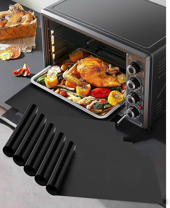 3 Pack Oven Liners for Bottom of Oven, 17x25" Large Heavy Duty Non-Stick Reusable Oven Mat for Electric, Gas, Toaster & Convection Ovens - BPA & PFOA Free, Dishwasher Safe, Kitchen Essentials, Copper