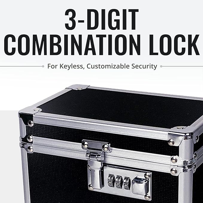 Vaultz Medicine Lock Box - 5 x 7 x 5 Inches - Secure Cabinet Safe with Combination Lock - Ideal for Medications and Small Valuables - Black
