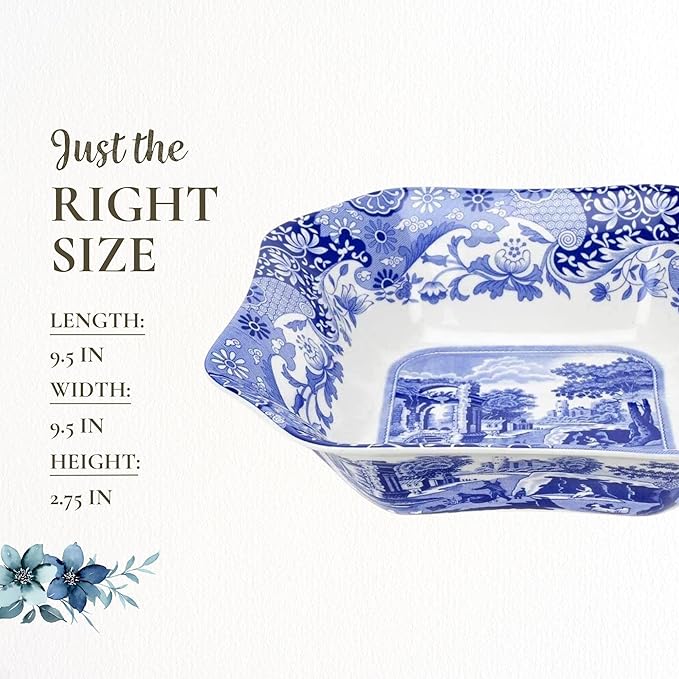 Spode Blue Italian Square Serving Bowl