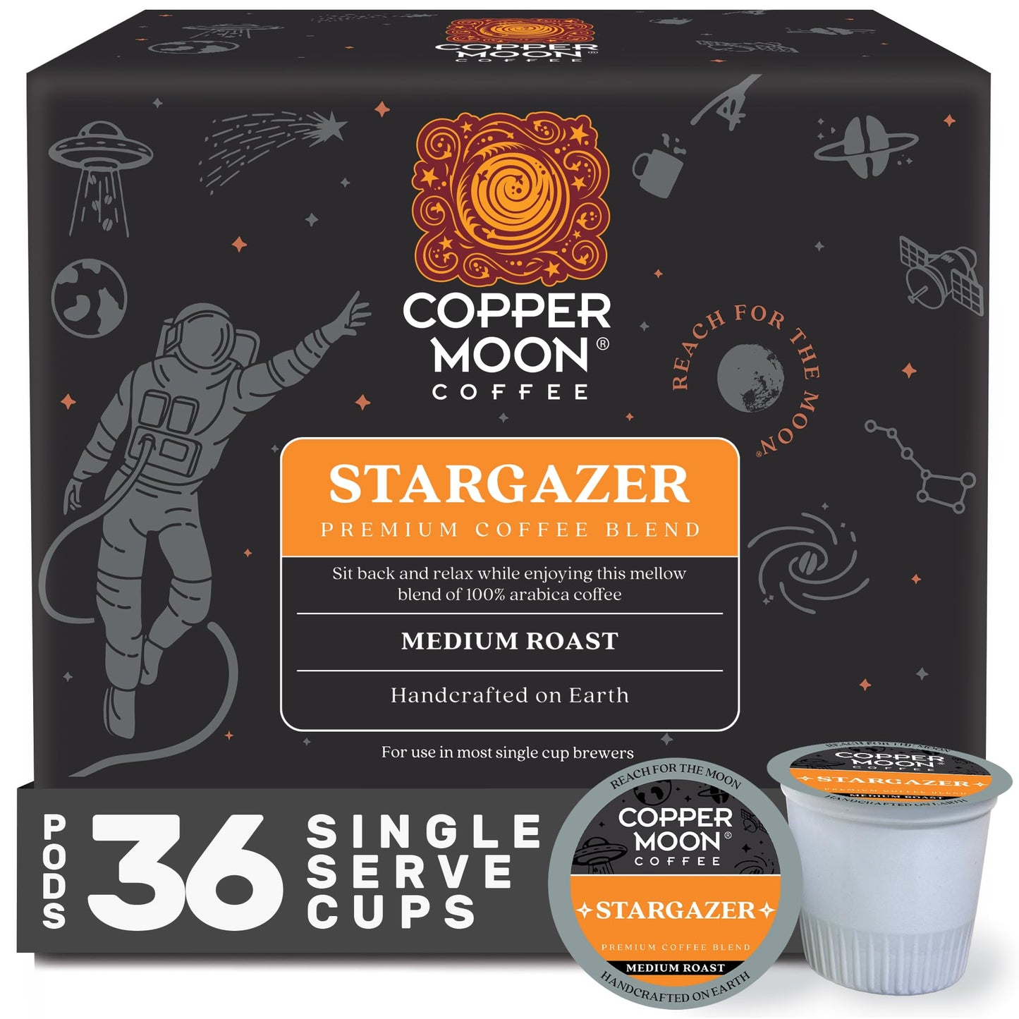 Copper Moon K-Cup Coffee Pods, Dark Roast, Sumatra Blend, 80 Count