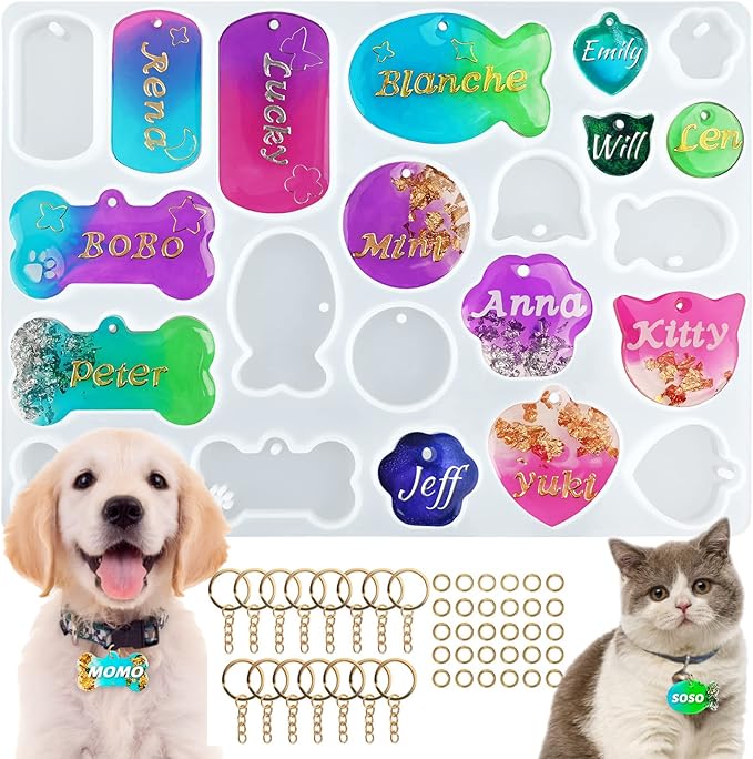 Actvty Alphabet Resin Mold, Reversed Alphabet Silicone Molds with Holes for Epoxy, Letter Molds for Resin DIY Keychain Jewelry Pendant