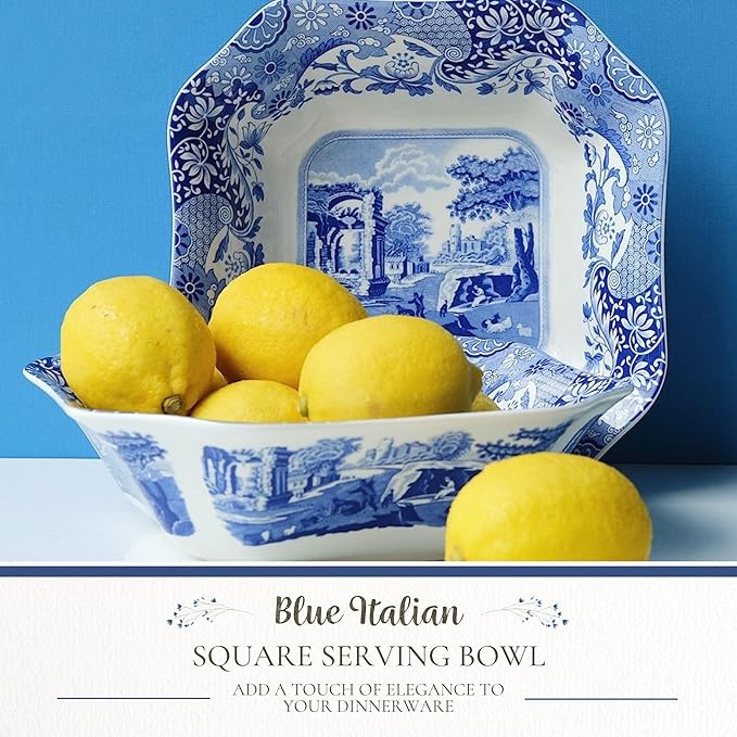 Spode Blue Italian Square Serving Bowl