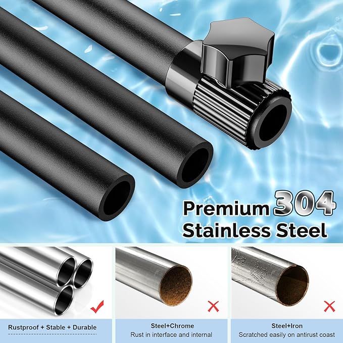 HAMITOR Corner Shower Caddy Tension Pole: 4 Tier Shampoo Storage Organizer for Inside Shower - Telescoping Rod Shower Rack for Bathroom and Bathtub - Restroom Floor Standing Bath Rack Holder Black