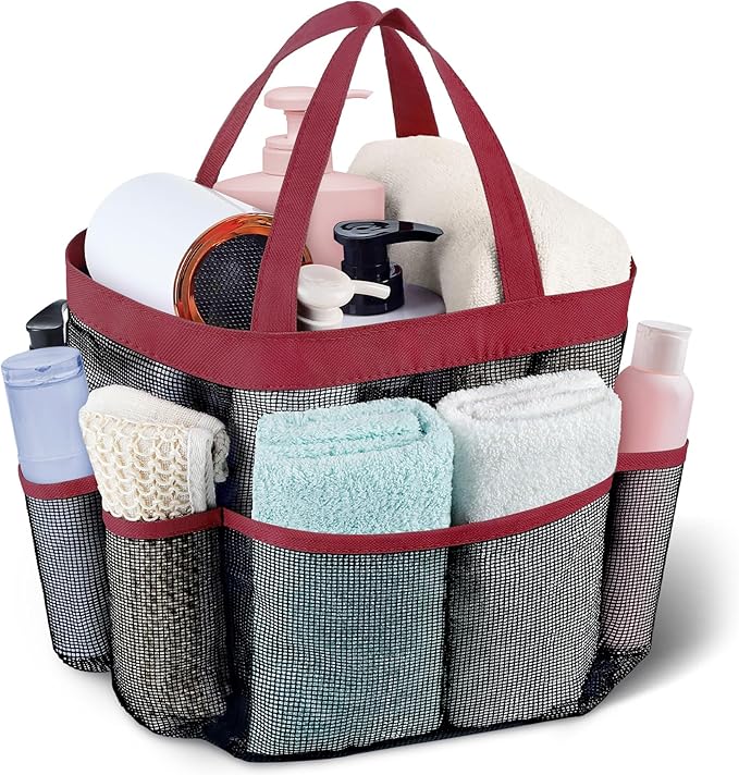 Attmu Mesh Shower Caddy Portable, Quick Dry Hanging Shower Tote Bag for College Dorm Room Essentials, Large Capacity Shower Caddy Dorm for Bathroom Gym Swimming