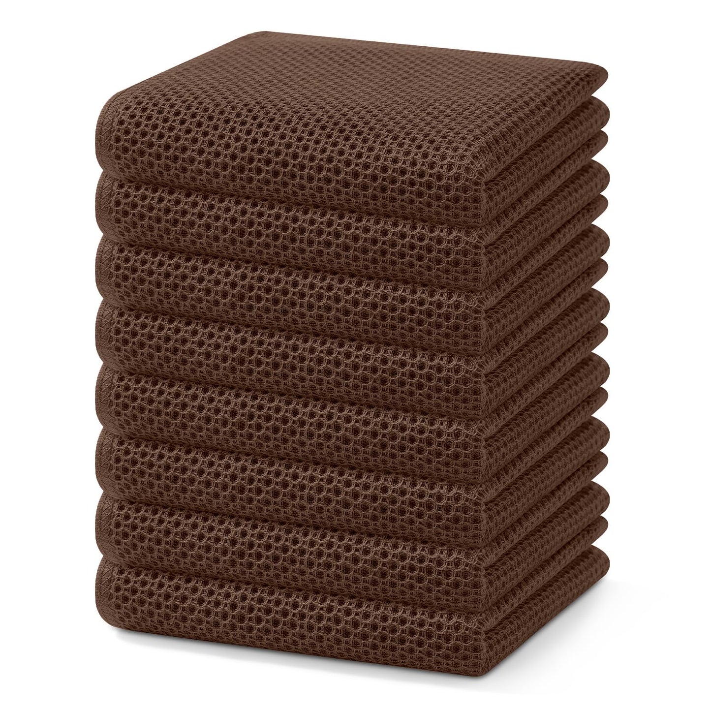 Homaxy 100% Cotton Waffle Weave Kitchen Dish Cloths, Ultra Soft Absorbent Quick Drying Dish Towels, 12 x 12 Inches — 13 x 28 - 12 Pack — 13 x 28 - 8 Pack