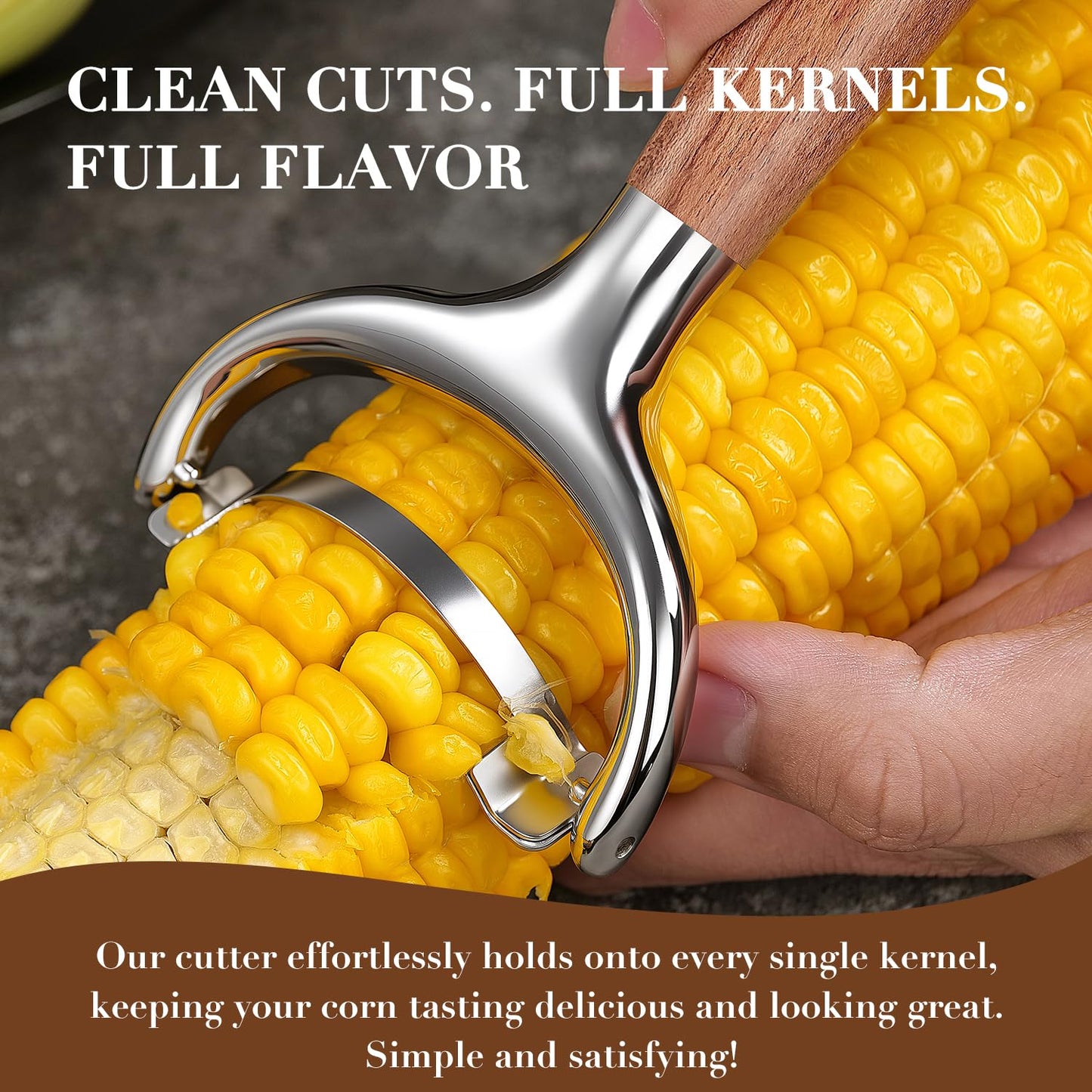 KULUNER Corn Peeler Stripper Handle 304 Steel Blade for Seniors Arthritis