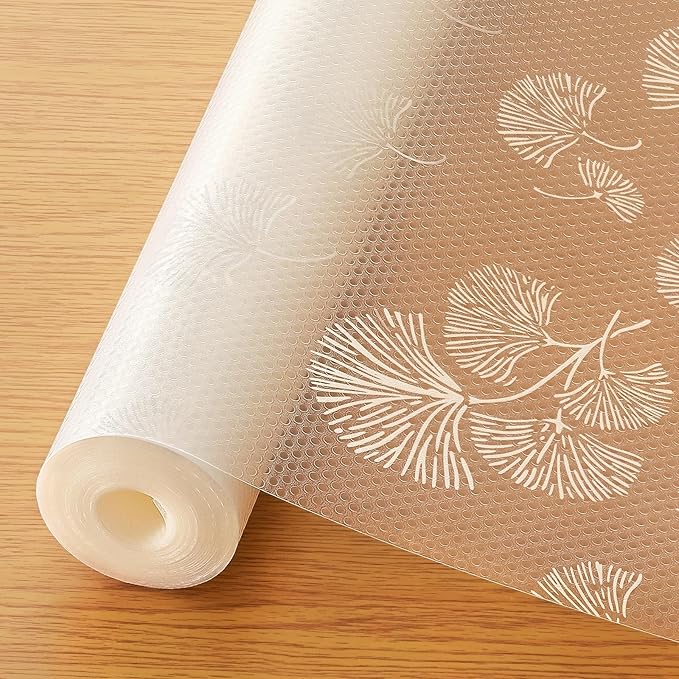 Cooyes Shelf Liner, Non Adhesive Drawer and Cabinet Liner, EVA Washable Oil-Proof Shelf Paper for Kitchen Cabinets, Refrigerator, Storage, Desks with Modern Pattern