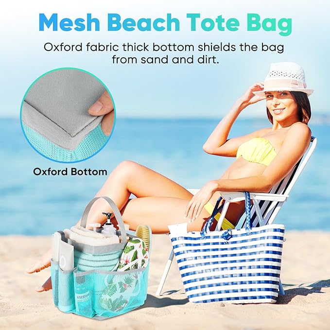 EUDELE 2 Pack Mesh Shower Caddy Portable for College Dorm Room Essentials, Shower Caddy Dorm with 8-Pocket Large Capacity,Shower Bag for Beach,Swimming,Gym
