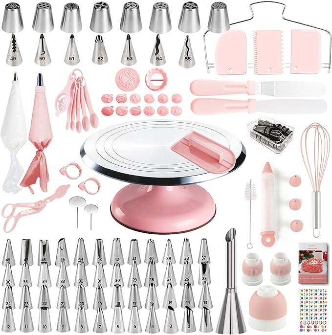 Aluminum Cake Decorating Kit, Baking Supplies Tools for Beginners & Pros