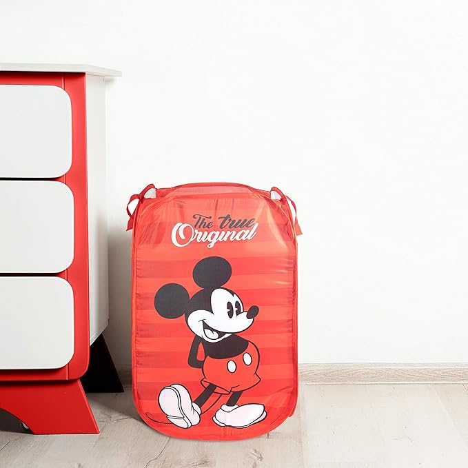 Jay Franco Disney Mickey Mouse Pop Up Hamper - Mesh Laundry Basket/Bag with Durable Handles (Official Disney Product)