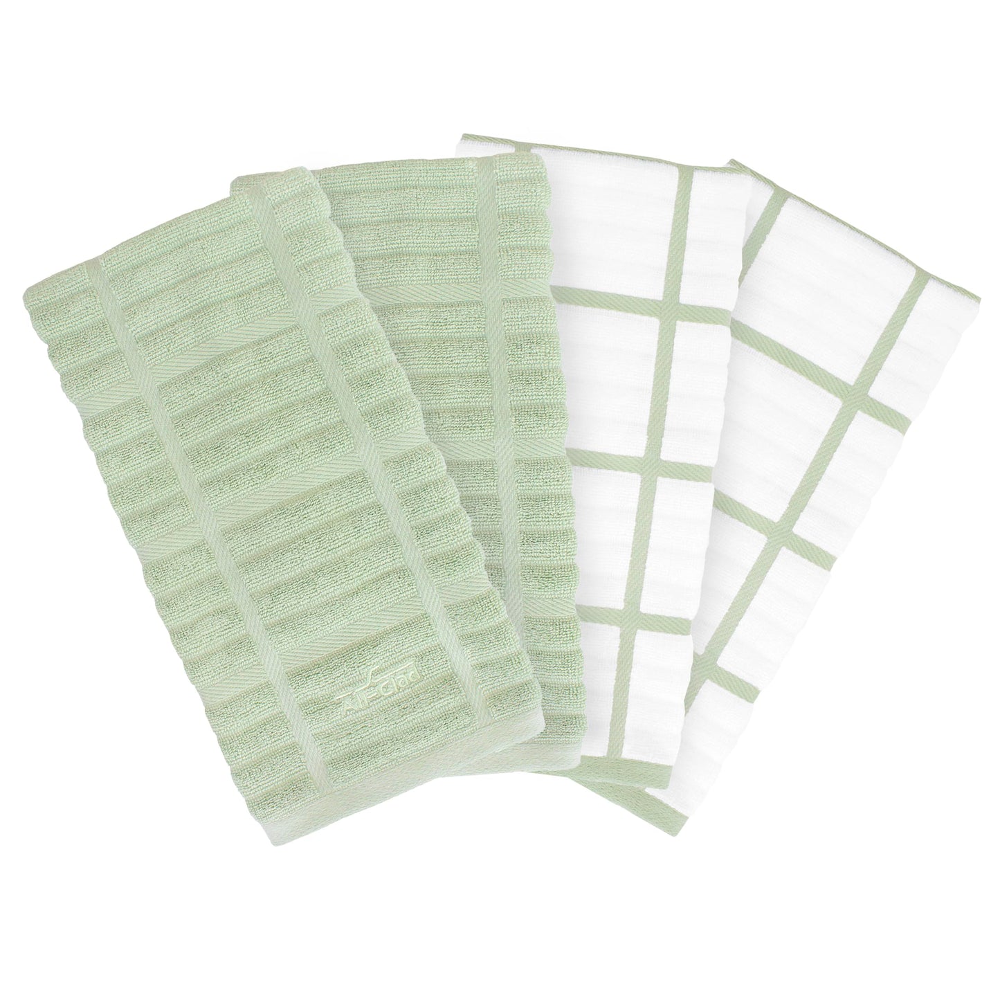 All-Clad Solid Kitchen Towels: Highly Absorbent, Super Soft Long Lasting - 100% Cotton, 17"x30" Tea Towels for Cleaning & Drying Dishes, Pans, Glassware, or Countertops, (2-Pack), Fennel