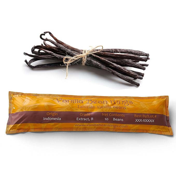 25 Vanilla Beans - Whole Extract Grade B Pods for Baking, Homemade Extract, Brewing, Coffee, Cooking - Tahitian
