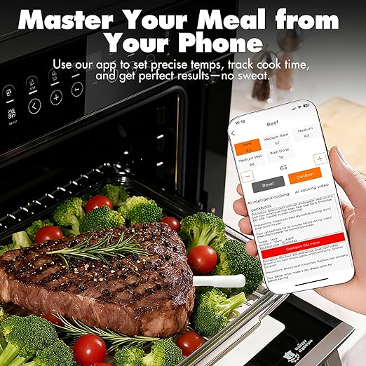 ChefLab AI Digital Meat Thermometer, 500 ft Long Range Bluetooth Grill Thermometer for Smoker, Oven, BBQ, Digital Food Thermometer for Kitchen Cooking (Single Probe)
