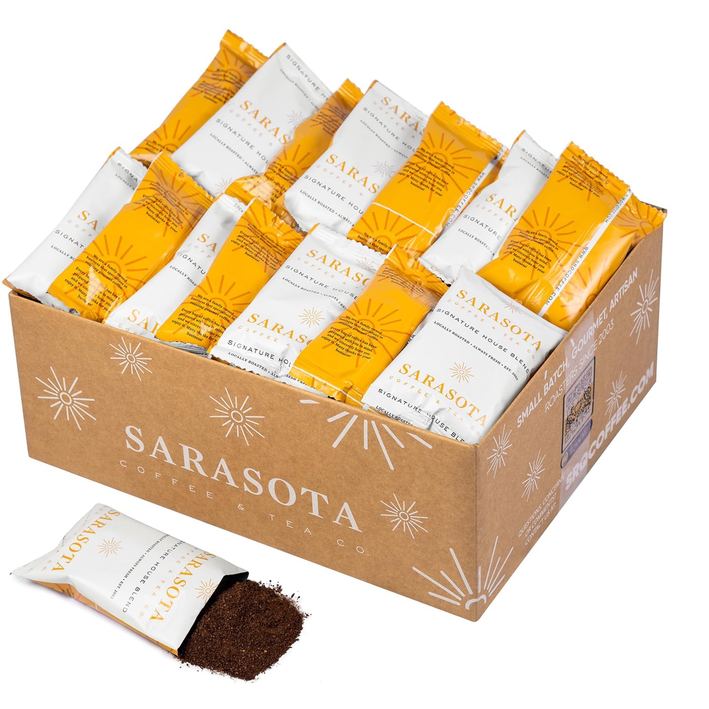 Coffee Packets Sampler – Coffee Variety Pack Ground Coffee Gift Set, Medium Dark & Flavored Roast, Low Acid Gourmet Pre-Measured Packs for 12-Cup Brewers, 2oz Individual Bags