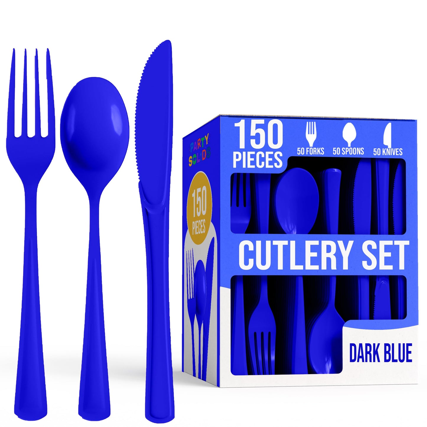Party Solids Red Plastic Silverware 150 Pcs Red Cutlery Set