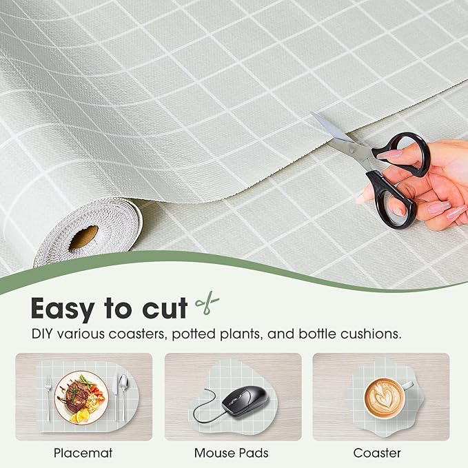 Beautysaid Shelf and Drawer Liner for Kitchen Cabinet, Non Adhesive Non Slip Shelf Paper Waterproof Washable Thickened for Dresser Pantry Shelve Bathroom Protector Liner(Light Green,12 in x 30 FT)