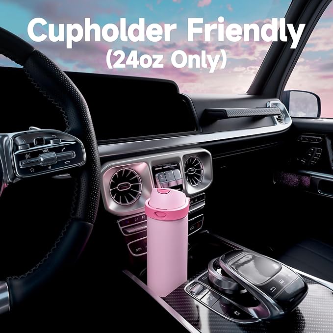 24 oz Insulated Water Bottle for Sports: Meoky Stainless Steel Water Bottle with 2-in-1 Straw and Spout Lid - Leak Proof, Cold for 24 Hours, Fits in Car Cup Holder, BPA-Free for Travel Gym, Night