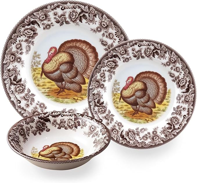 Spode Woodland Turkey 3 Piece Place Setting