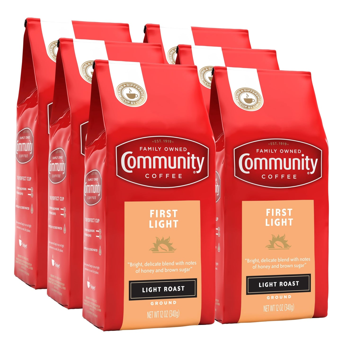 Community Coffee 100% Colombia 72 Ounce, Medium Dark Roast Ground Coffee, 12 Ounce (Pack of 6)