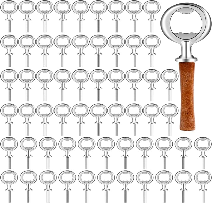 Cunhill 30 Pcs Metal Bottle Opener Insert Blank Bulk Kits DIY Parts, Silver