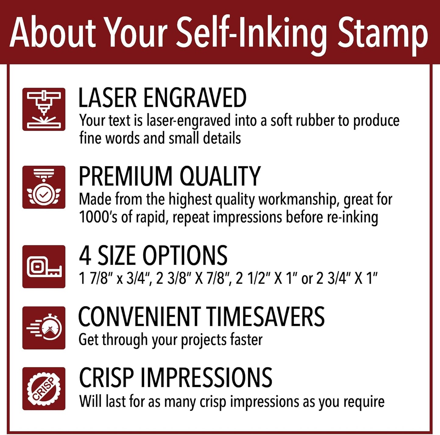 Custom Text Office Stamp | 4 Different Sizes | 20 Designs | Multiple Color Options | Up to 3 Lines of Text | Perfect for Quick Validation of Office Documents (Custom Text, Medium)