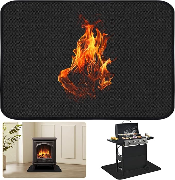 Himake 60×42 Inch Grill Mats for Outdoor Grill, Hearth Rugs for Fireplaces Fireproof, Gas and BBQ Grill Oil-Proof Water-Proof Protector for Decks, Patios，Grassand Indoor Grill