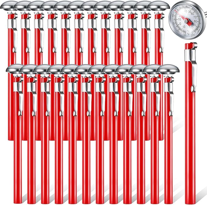 Xuhal 12 Pcs Stainless Steel Kitchen Dial Thermometer 5",Black