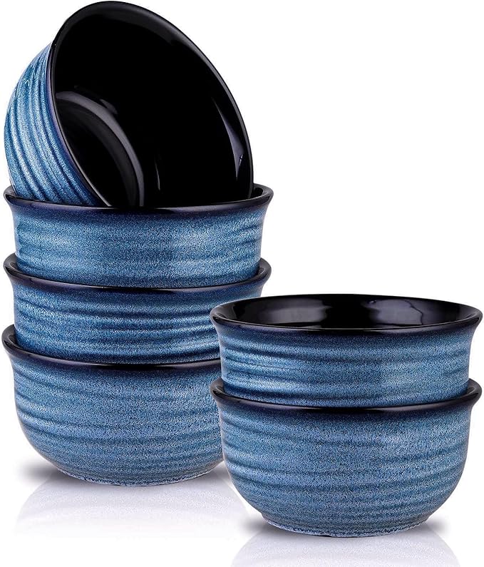 HASENSE Ceramic Mixing Bowls Set, 2.1/1.0/0.5 Qt, Handmade Salad Serving Bowls for Kitchen, Deep Nesting Dishes for Storage and Baking, Microwave Dishwasher Safe