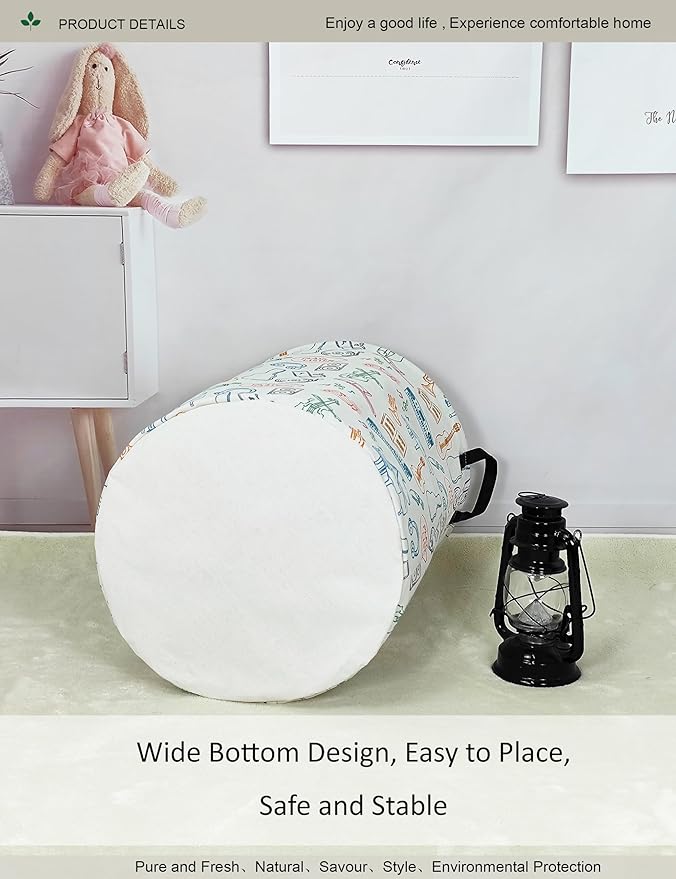 Round waterproof laundry basket,gift basket,suitable for children's room and toy storage(musical instrument)