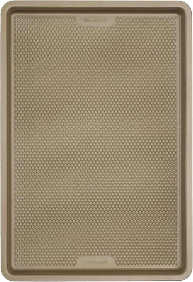 GoodCook 11 x 17-Inch Non-Stick Divided Sheet Pan – 3-in-1 Textured Cooking Pan, Baking Dish, Scratch-Resistant Carbon Steel Oven Pan for Meal Prepping & Dinners