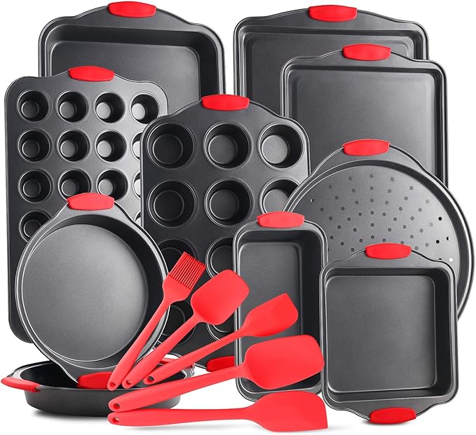 Eatex Baking Sheet Set, 15 Piece Baking Pans Set, Cookie Sheets for Baking