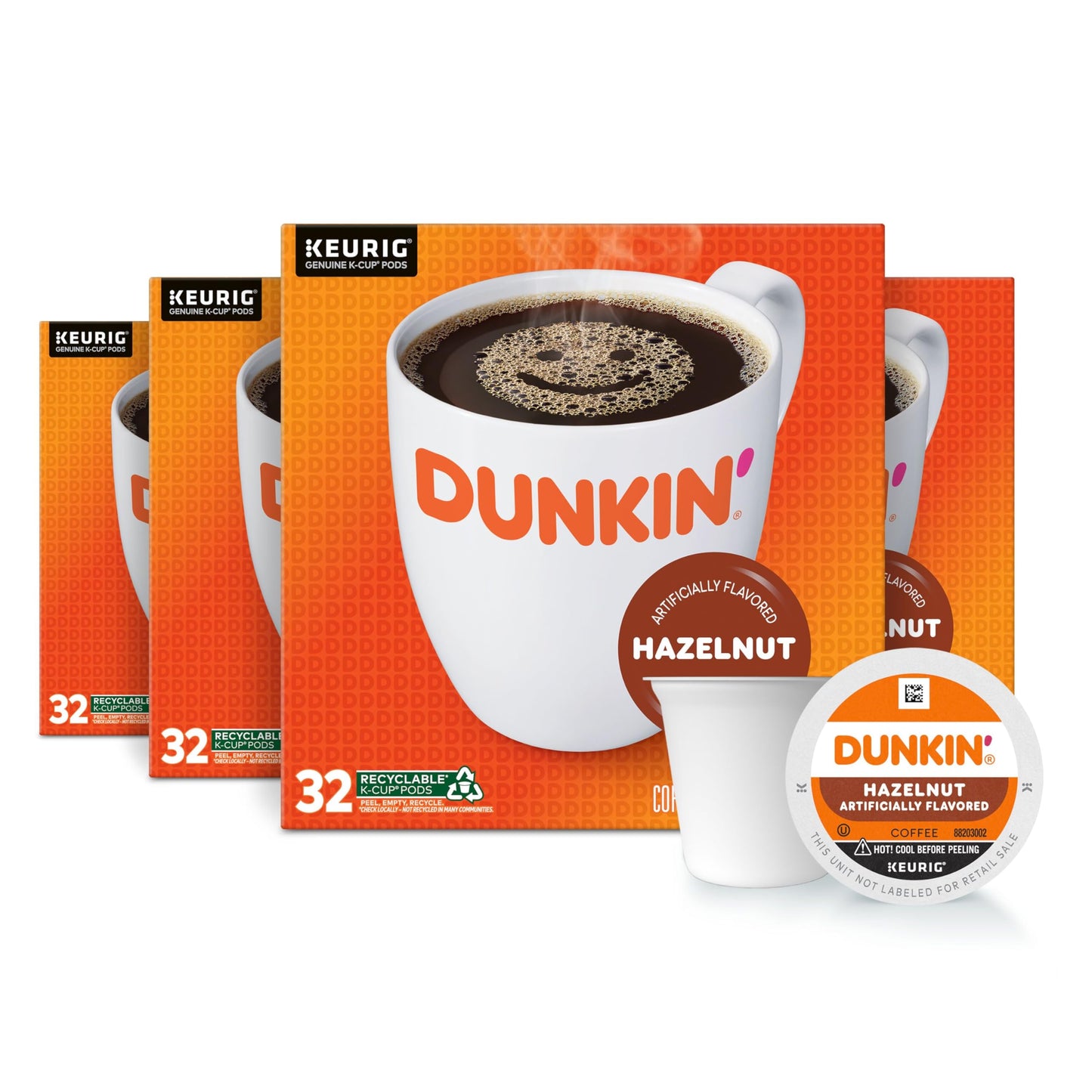 Dunkin’ Hazelnut Artificially Flavored Coffee, Keurig K-Cup Pods, 10 Count